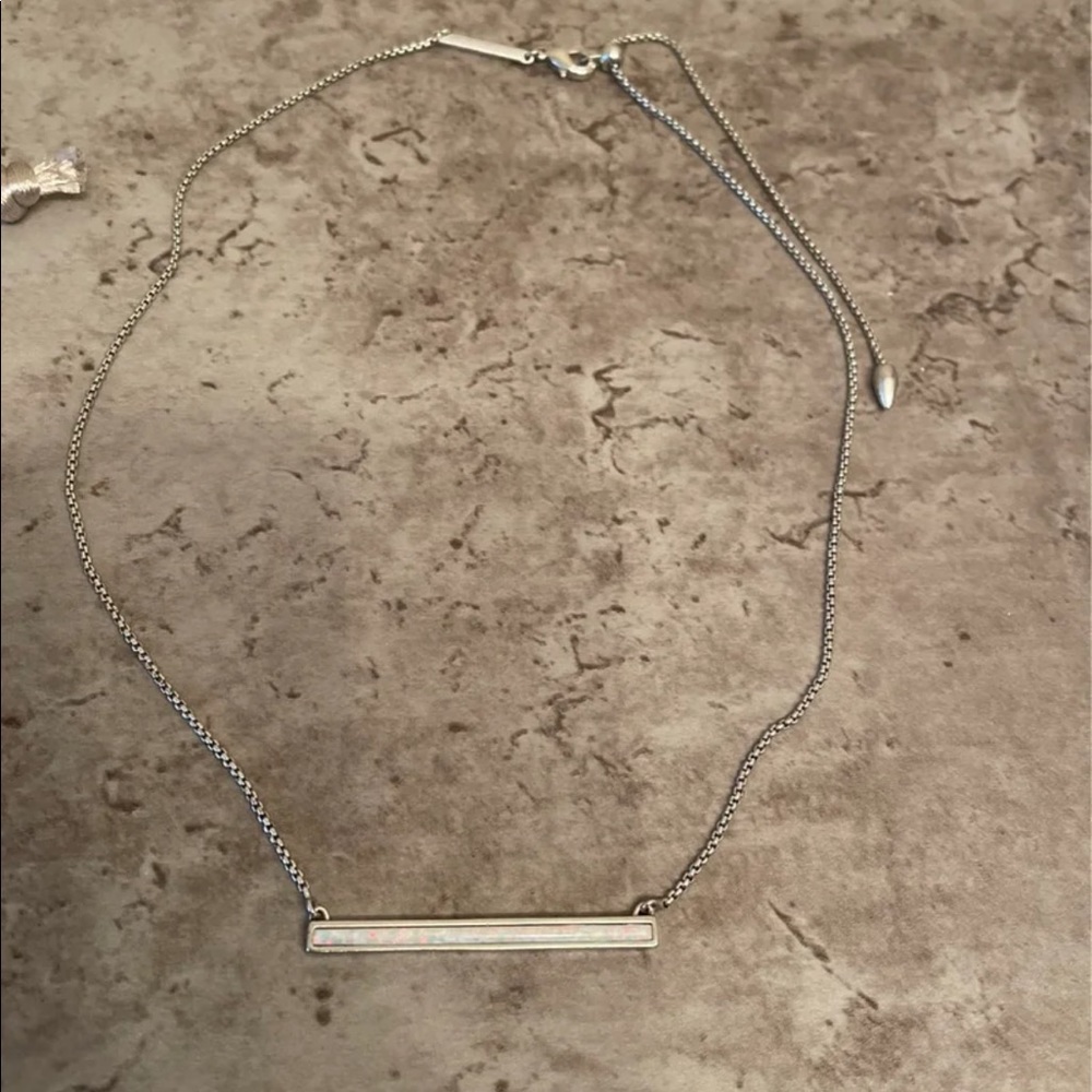 Kendra Scott white opal Kelsey necklace